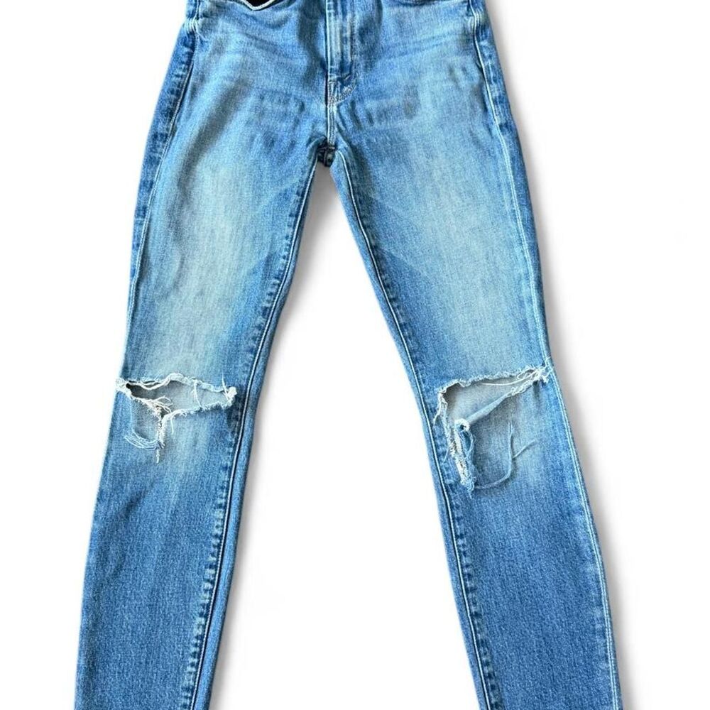 Mother Women's High Waisted Looker Ankle Fray Destroyed Jeans Size 23 Y2k